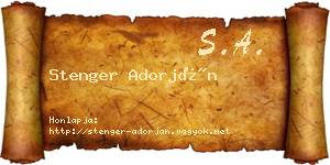Stenger Adorján névjegykártya